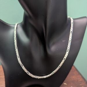 ⛓️ Vintage Figaro Silver Chain Necklace 8.5" Unisex